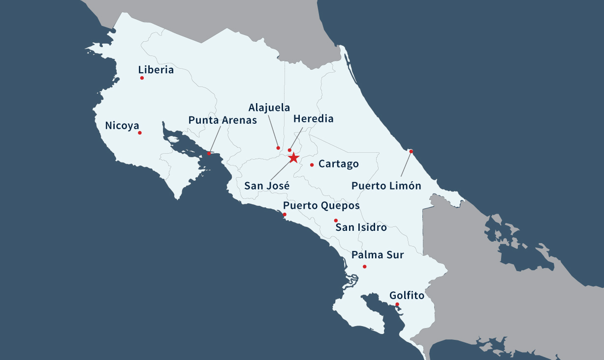 Map of Costa Rica