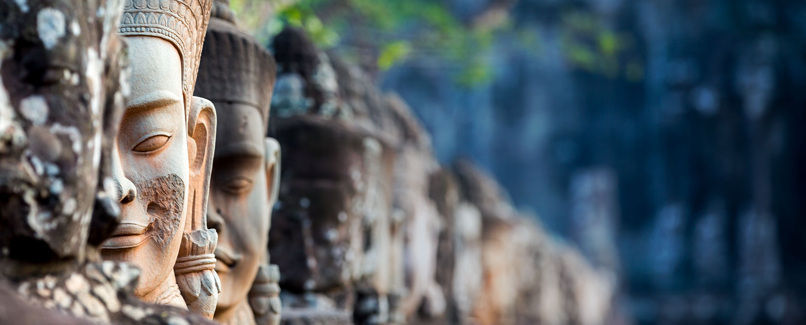 Statues at South Gate of Angkor Wat, Cambodia