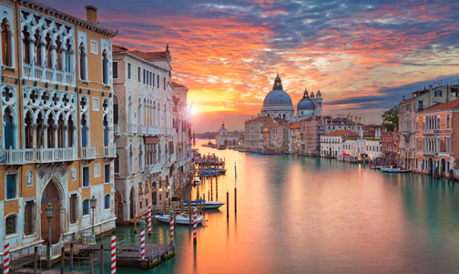 Sunset in Venice, Italy