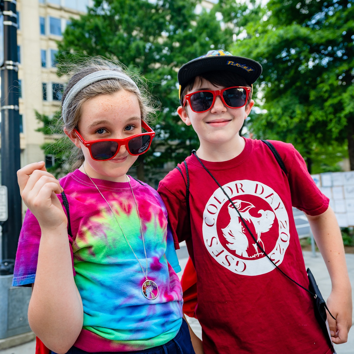 Two kids with sunglasses on a grandparent program with Road Scholar