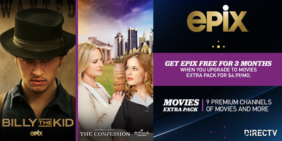 Get EPIX Free For 3 Months When You Upgrade to Movies Extra Pack For $4.99/Mo.