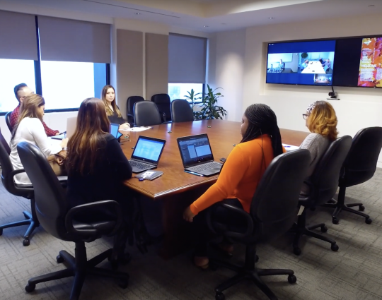 conference room with meeting