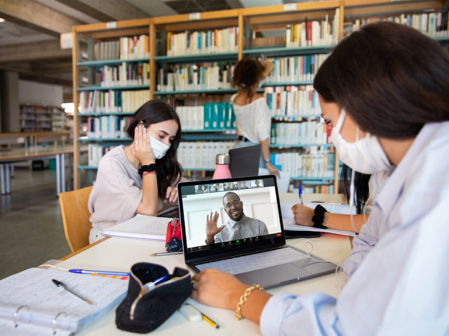 People in the library