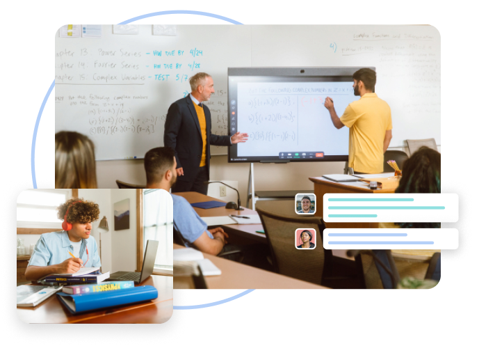 Teacher using Zoom whiteboards Teacher using Zoom whiteboards