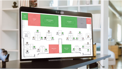 Floor plan on the screen