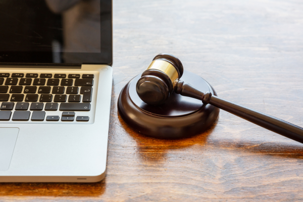 laptop and gavel