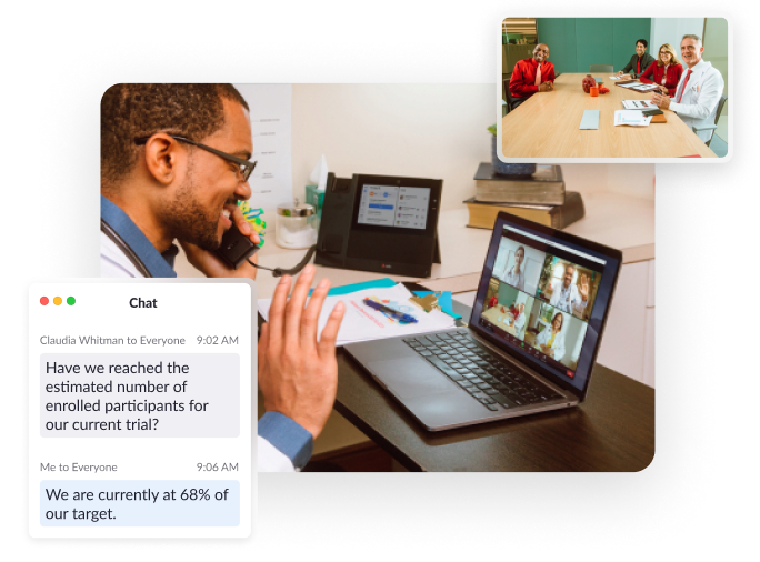 Doctor waving on zoom meetings Doctor waving on zoom meetings