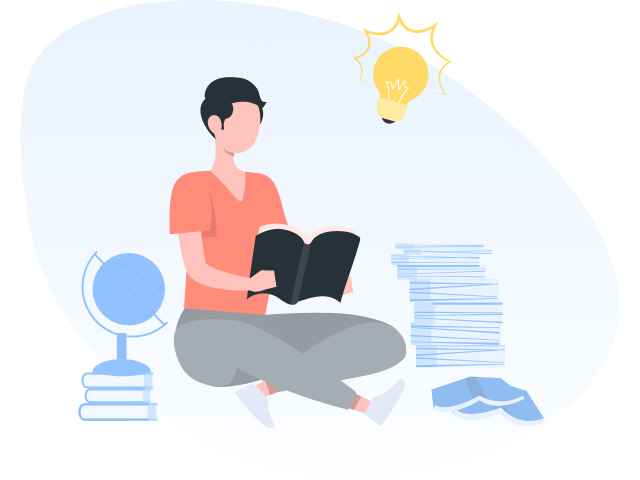 Person reading illustration