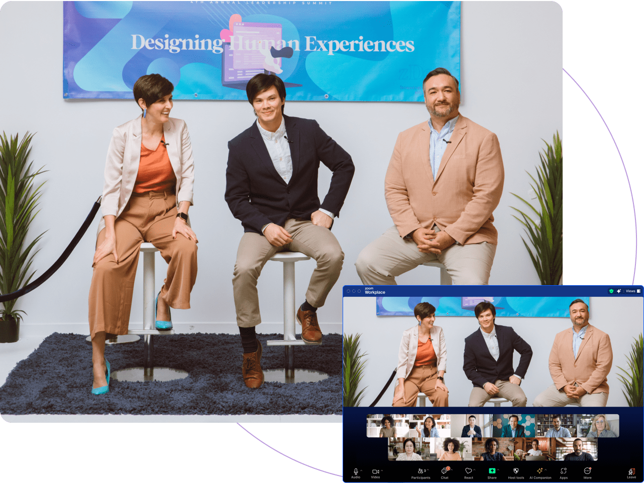 three people sitting on stools