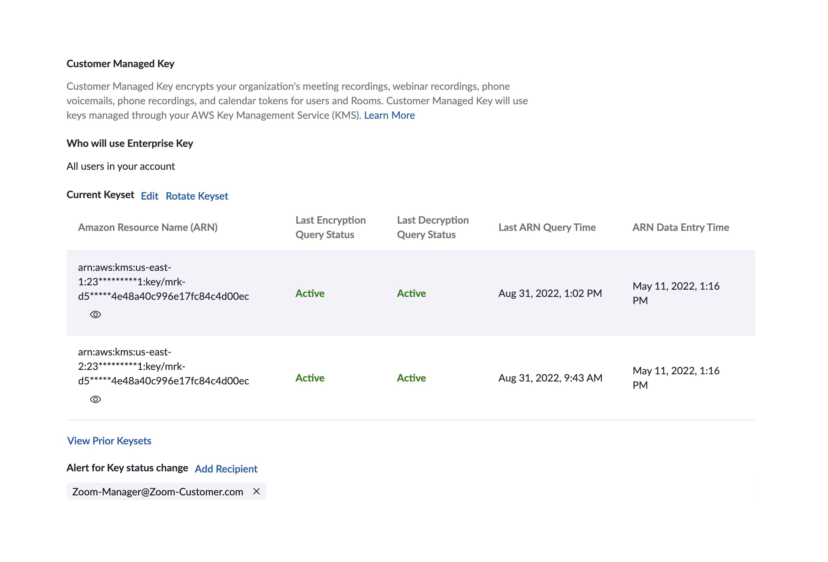 customer management key